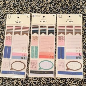 3 pkgs of 7 different types of sticky flags. 200 flags per package. 600 total